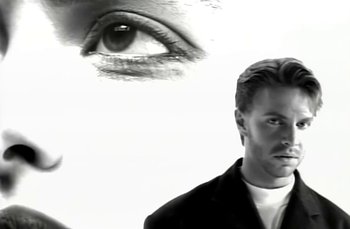 Movie still from “Johnny Hates Jazz - Shattered Dreams” (1987), directed by David Fincher – Extreme Close Up shot, Low angle