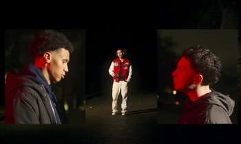 Movie still from “Oblé Reed - WESTON” (2023), directed by Nash Pearson – Medium shot, Low angle