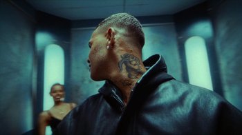 Movie still from “slowthai - Yum” (2023), directed by Owls – Close Up shot, Low angle