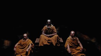 Movie still from “Travis Scott - FE!N” (2024), directed by Gabriel Moses – Medium shot, Low angle