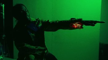 Movie still from “A$AP Rocky - Kids Turned Out Fine” (2019), directed by Dexter Navy – Extreme Close Up shot, Low angle