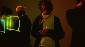 Movie still from “A$AP Rocky - Kids Turned Out Fine” (2019), directed by Dexter Navy – Medium shot, Low angle