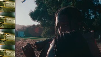 Movie still from “A$AP Rocky - Kids Turned Out Fine” (2019), directed by Dexter Navy – Close Up shot, Low angle