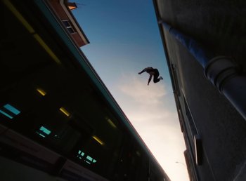 Movie still from “DJ Pone (ft. Blasé) - All I Want” (2023), directed by Benoît Marzouvanlian – Extreme Wide shot, Low angle