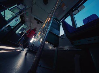 Movie still from “DJ Pone (ft. Blasé) - All I Want” (2023), directed by Benoît Marzouvanlian – Wide shot, Low angle