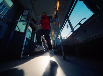 Movie still from “DJ Pone (ft. Blasé) - All I Want” (2023), directed by Benoît Marzouvanlian – Wide shot, Low angle