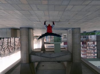 Movie still from “DJ Pone (ft. Blasé) - All I Want” (2023), directed by Benoît Marzouvanlian – Wide shot, Overhead angle