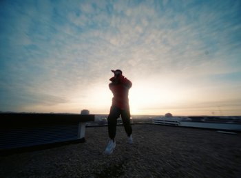 Movie still from “DJ Pone (ft. Blasé) - All I Want” (2023), directed by Benoît Marzouvanlian – Extreme Wide shot, Low angle