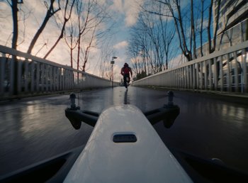 Movie still from “DJ Pone (ft. Blasé) - All I Want” (2023), directed by Benoît Marzouvanlian – Extreme Wide shot, Overhead angle