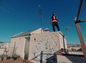 Movie still from “DJ Pone (ft. Blasé) - All I Want” (2023), directed by Benoît Marzouvanlian – Extreme Wide shot, Low angle