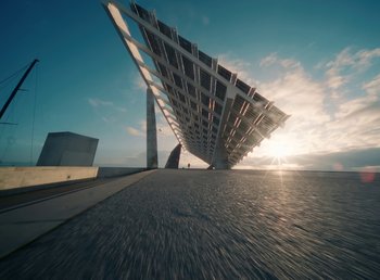 Movie still from “DJ Pone (ft. Blasé) - All I Want” (2023), directed by Benoît Marzouvanlian – Extreme Wide shot, Low angle