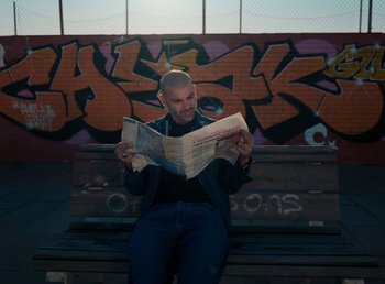 Movie still from “DJ Pone (ft. Blasé) - All I Want” (2023), directed by Benoît Marzouvanlian – Medium shot, Low angle