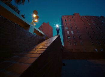 Movie still from “DJ Pone (ft. Blasé) - All I Want” (2023), directed by Benoît Marzouvanlian – Extreme Wide shot, Low angle