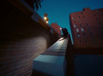 Movie still from “DJ Pone (ft. Blasé) - All I Want” (2023), directed by Benoît Marzouvanlian – Extreme Wide shot, Low angle