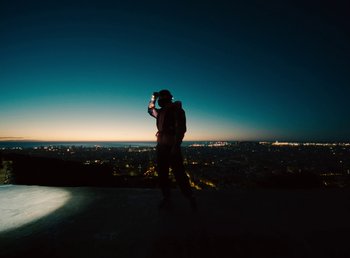 Movie still from “DJ Pone (ft. Blasé) - All I Want” (2023), directed by Benoît Marzouvanlian – Extreme Wide shot, Low angle