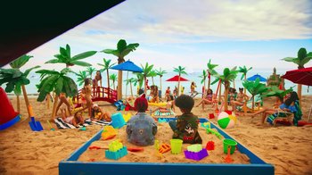 Movie still from “KYLE feat. Lil Yachty - iSpy” (2017), directed by Colin Tilley – Extreme Wide shot, High angle