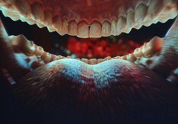 Movie still from “Dillon Francis, Good Times Ahead - LA On Acid” (2023), directed by Parker Seaman – Extreme Close Up shot, Low angle