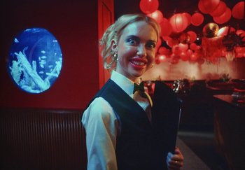 Movie still from “Dillon Francis, Good Times Ahead - LA On Acid” (2023), directed by Parker Seaman – Close Up shot, Low angle