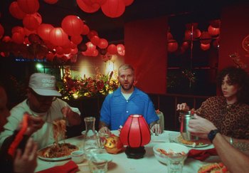 Movie still from “Dillon Francis, Good Times Ahead - LA On Acid” (2023), directed by Parker Seaman – Medium shot, High angle