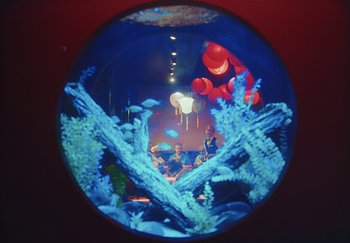 Movie still from “Dillon Francis, Good Times Ahead - LA On Acid” (2023), directed by Parker Seaman – Wide shot, High angle