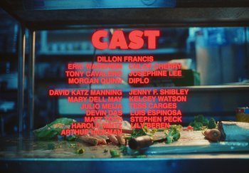 Movie still from “Dillon Francis, Good Times Ahead - LA On Acid” (2023), directed by Parker Seaman – Medium shot, Low angle