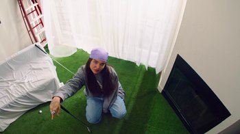 Movie still from “Carly Gibert - Dropping Seeds” (2023), directed by Luciana Baldovino – Wide shot, High angle