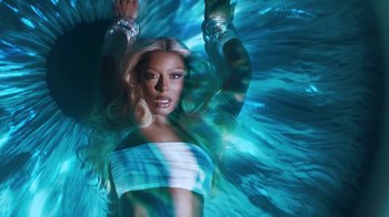 Movie still from “Victoria Monét - Alright” (2024), directed by Dave Meyers – Medium shot, Overhead angle