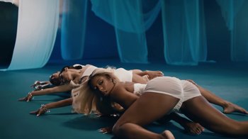 Movie still from “Victoria Monét - Alright” (2024), directed by Dave Meyers – Medium shot, High angle