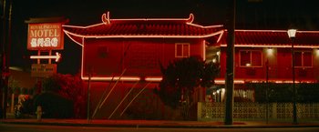 Movie still from “Naomi August - Inter Alia” (2023), directed by Daniel Lawrence Wilson – Extreme Wide shot, Low angle