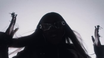 Movie still from “Bree Runway - Just Like That” (2024), directed by Pietro Biz Biasia – Extreme Close Up shot, Low angle