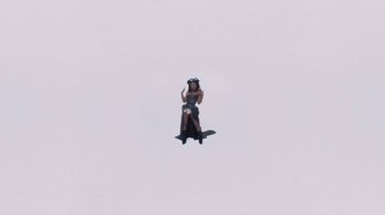 Movie still from “Bree Runway - Just Like That” (2024), directed by Pietro Biz Biasia – Extreme Wide shot, Low angle