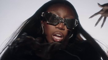 Movie still from “Bree Runway - Just Like That” (2024), directed by Pietro Biz Biasia – Extreme Close Up shot, Low angle