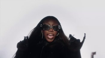 Movie still from “Bree Runway - Just Like That” (2024), directed by Pietro Biz Biasia – Close Up shot, Low angle