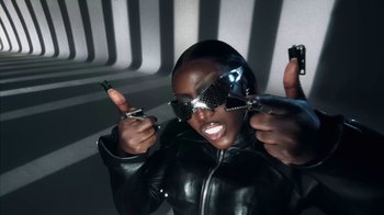 Movie still from “Bree Runway - Just Like That” (2024), directed by Pietro Biz Biasia – Medium shot, High angle