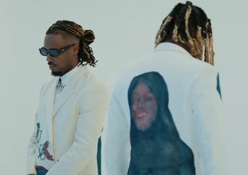 Movie still from “Metro Boomin & Future - Superhero (Heroes & Villains)” (2022) – Close Up shot, Over the shoulder angle