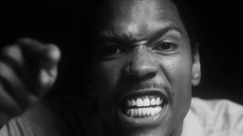 Movie still from “Vince Staples - Norf Norf” (2015), directed by Vince Staples – Extreme Close Up shot, Low angle