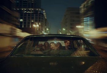 Movie still from “Saint Levant - Nails” (2023), directed by Mattias Russo-Larsson – Wide shot, Low angle