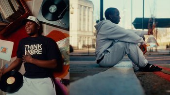 Movie still from “Downtown Kayoto - Changed it” (2023), directed by Joe Howat – Medium shot, Low angle