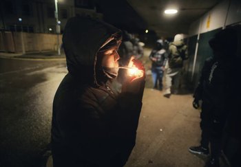 Movie still from “21 Savage - redrum” (2024), directed by Danny Seth – Medium shot, Low angle