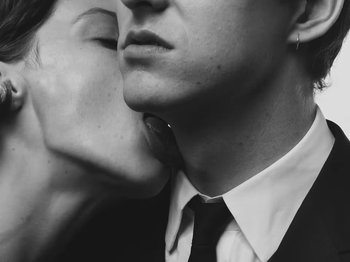 Movie still from “The Dare - Perfume” (2024), directed by Nick Harwood – Extreme Close Up shot, Low angle