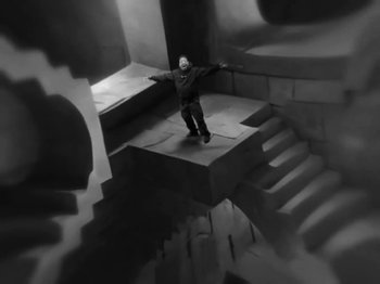 Movie still from “Manga Saint Hilare, MoreNight feat. P Money & JME - Alarm Bells” (2024), directed by Will Norman – Extreme Wide shot, High angle