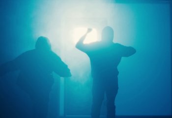 Movie still from “Yeat - Riot & Set it off” (2024), directed by Trey Lyons – Medium shot, Low angle