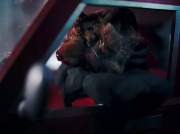 Movie still from “Danny Brown feat. Bruiser Wolf - Y.B.P.” (2024), directed by Edem Wornoo – Extreme Close Up shot, High angle