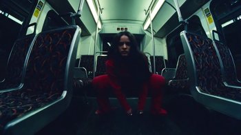 Movie still from “ROSALÍA - DIABLO” (2022) – Medium shot, Low angle