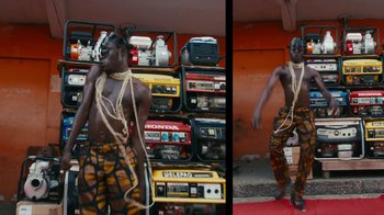 Movie still from “Aiza - Majimbo” (2023), directed by Will Niava – Medium shot, Low angle
