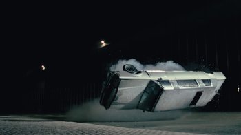 Movie still from “Lil Dicky - HAHAHA” (2024), directed by Phillip R Lopez – Wide shot, Low angle