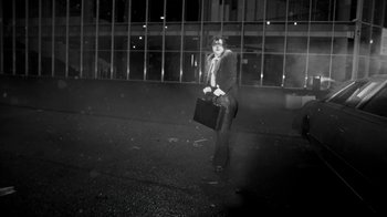Movie still from “Lil Dicky - HAHAHA” (2024), directed by Phillip R Lopez – Wide shot, Low angle