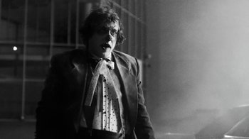 Movie still from “Lil Dicky - HAHAHA” (2024), directed by Phillip R Lopez – Medium shot, Low angle