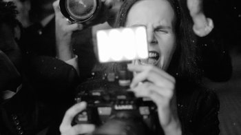 Movie still from “Lil Dicky - HAHAHA” (2024), directed by Phillip R Lopez – Extreme Close Up shot, Low angle