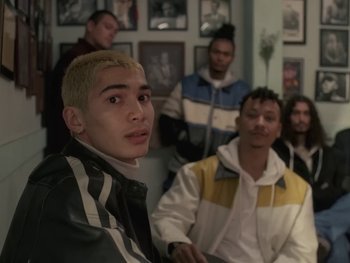 Movie still from “Dua Lipa - Training Season” (2024), directed by Vincent Haycock – Medium shot, Over the shoulder angle